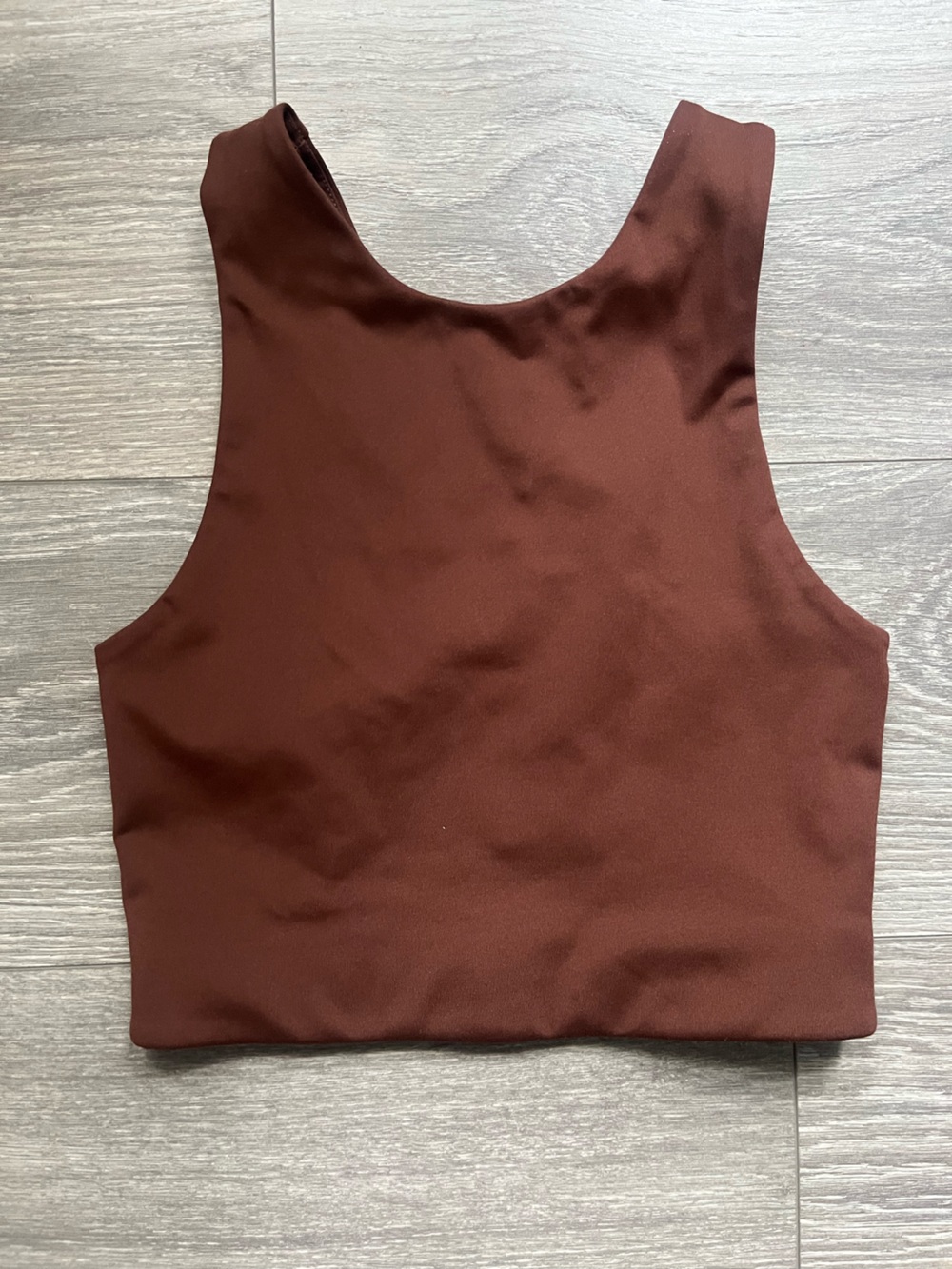 Girlfriend Collective Brown High Neck Longline Sports Bra Cropped Tank Yoga XS